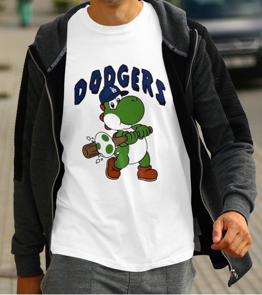 Los Angeles Dodgers Yoshi Baseball Batting Egg T-Shirt