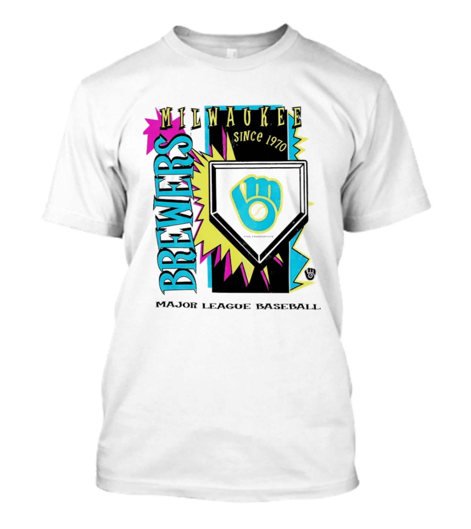 Milwaukee Brewers Major League Baseball Cooperstown Neon Since 1970 T-Shirt