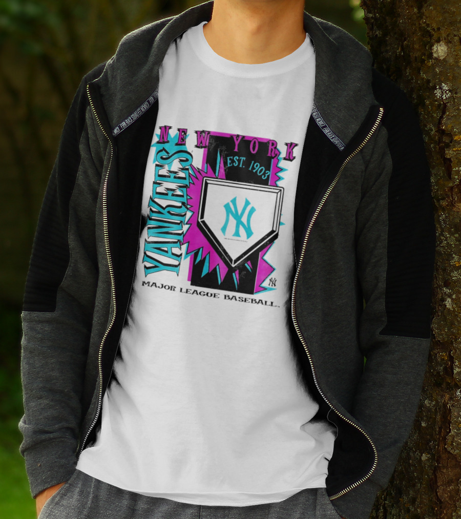 New York Yankees MLB Cooperstown Neon Field Est 1903 Major League Baseball T-Shirt