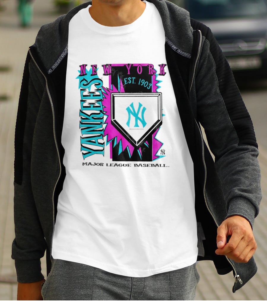 New York Yankees MLB Cooperstown Neon Field Est 1903 Major League Baseball T-Shirt