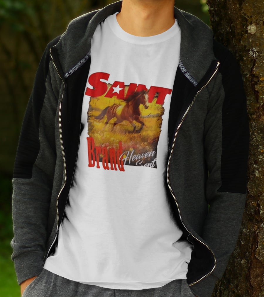 Saint Brand Heaven Sent Galloping Horse Wild West T-Shirt
