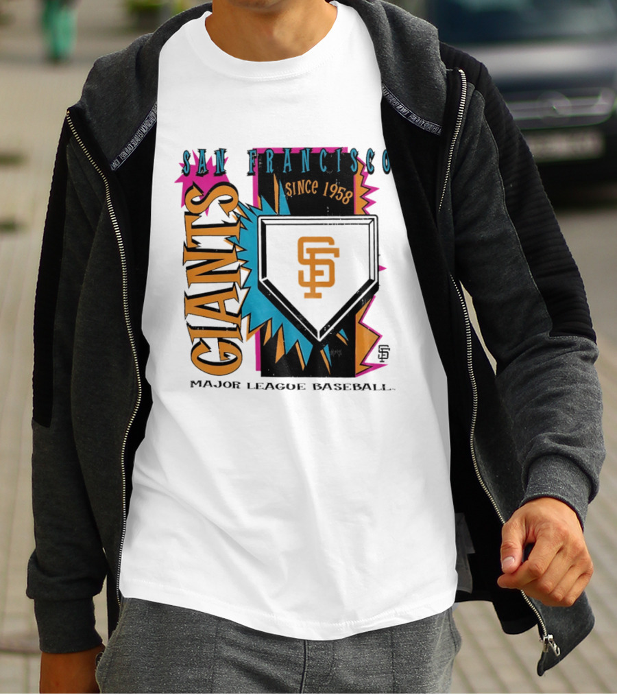 San Francisco Giants Major League Baseball Since 1958 Neon Cooperstown Field Shock T-Shirt