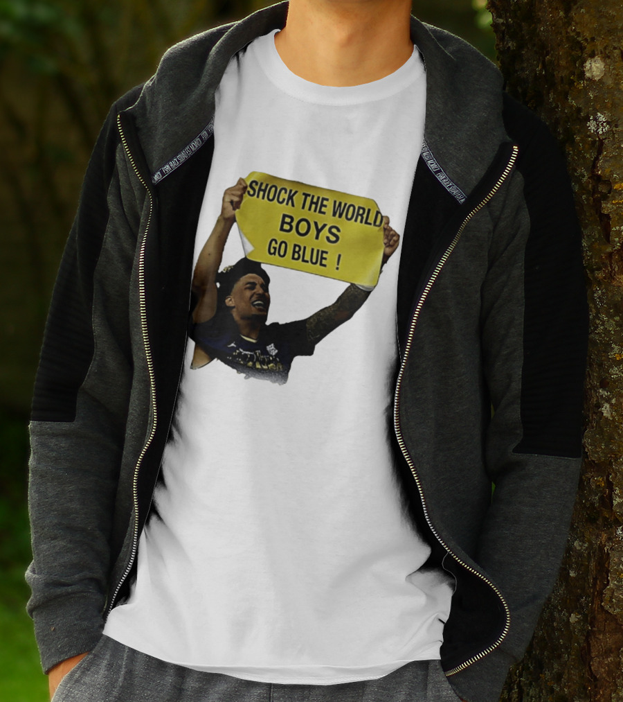 Shock The World Boys Go Blue Michigan Wolverines Basketball 2026 T-Shirt