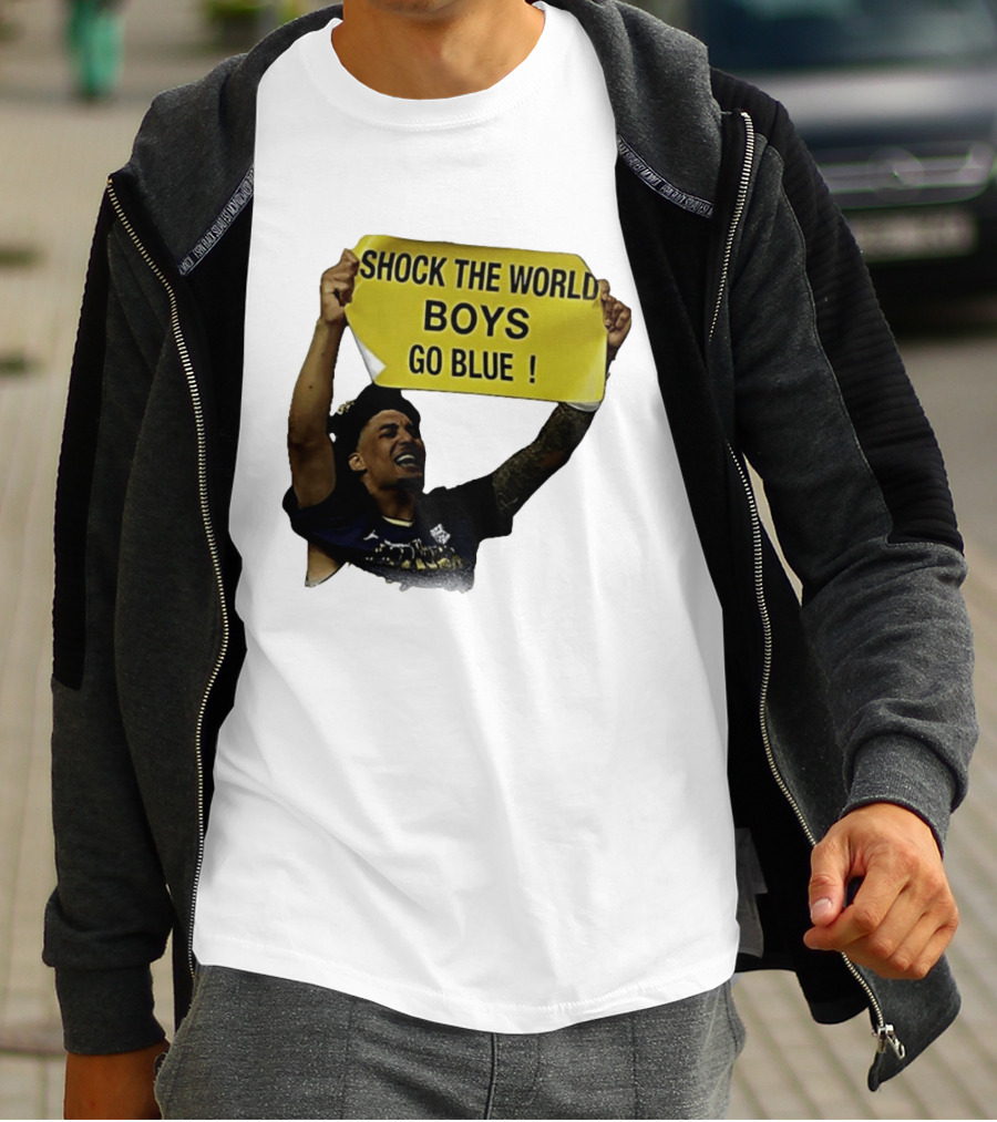 Shock The World Boys Go Blue Michigan Wolverines Basketball 2026 T-Shirt