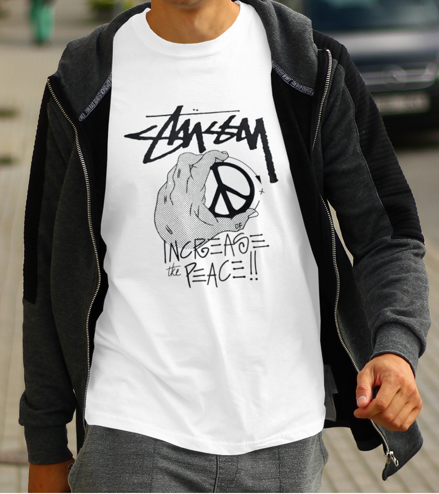 Stussy Increase The Peace Hand Holding Peace T-Shirt