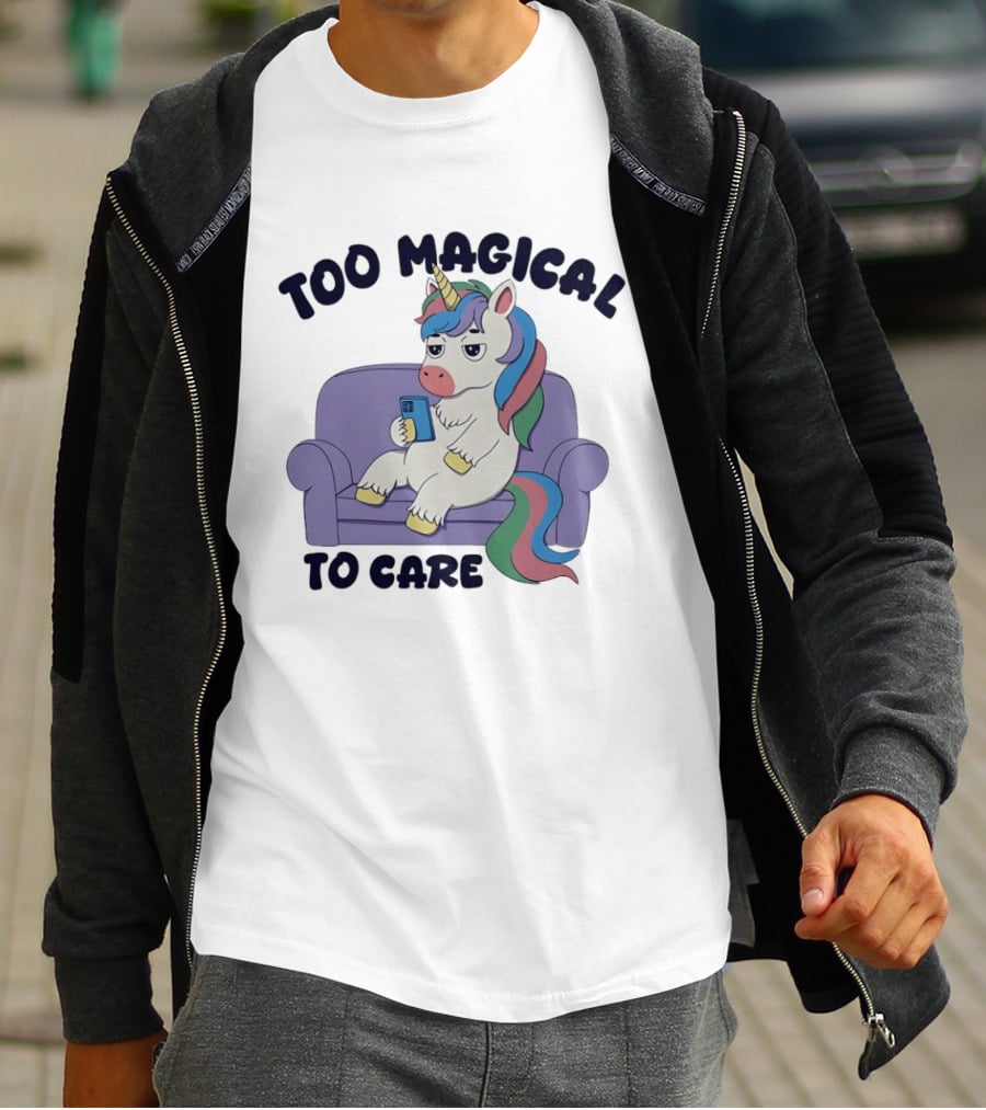 Too Magical To Care Unicorn Couch Smartphone T-Shirt