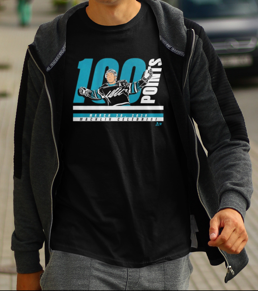 Macklin Celebrini 100 Points March 30 2026 T-Shirt