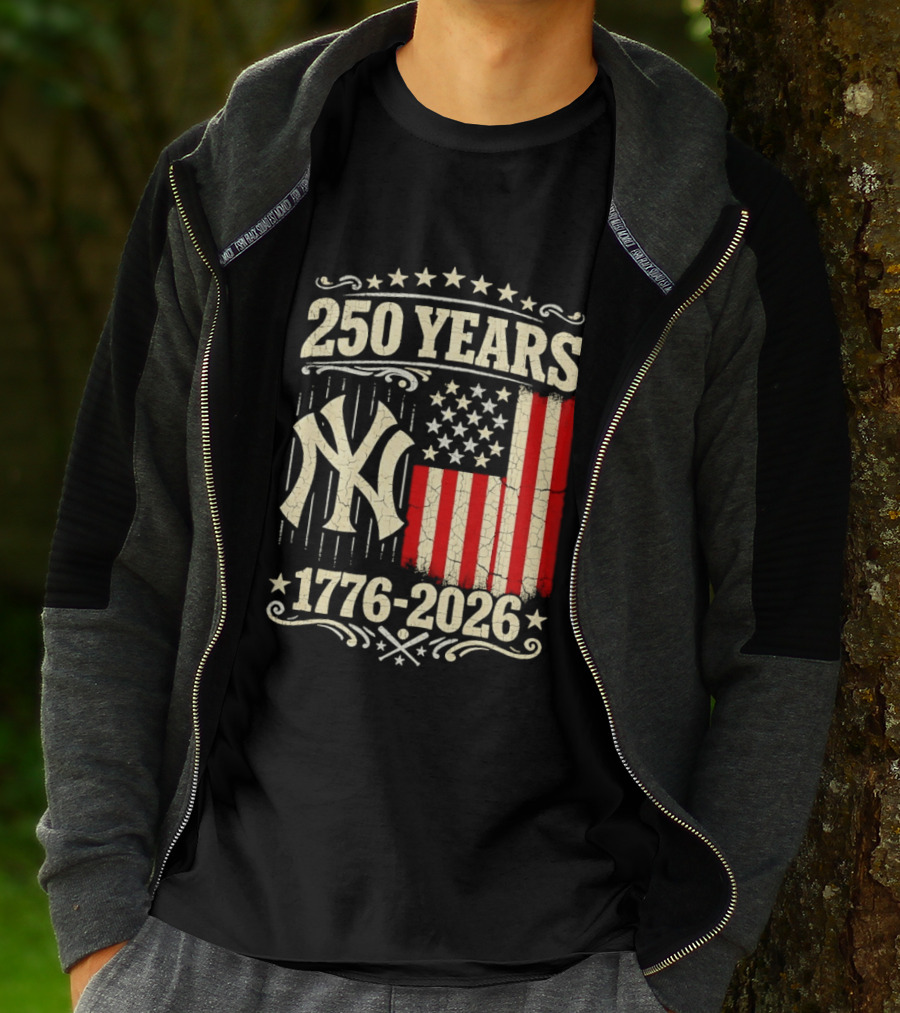 New York Yankees 250 Years USA Anniversary 1776 2026 Celebration T-Shirt