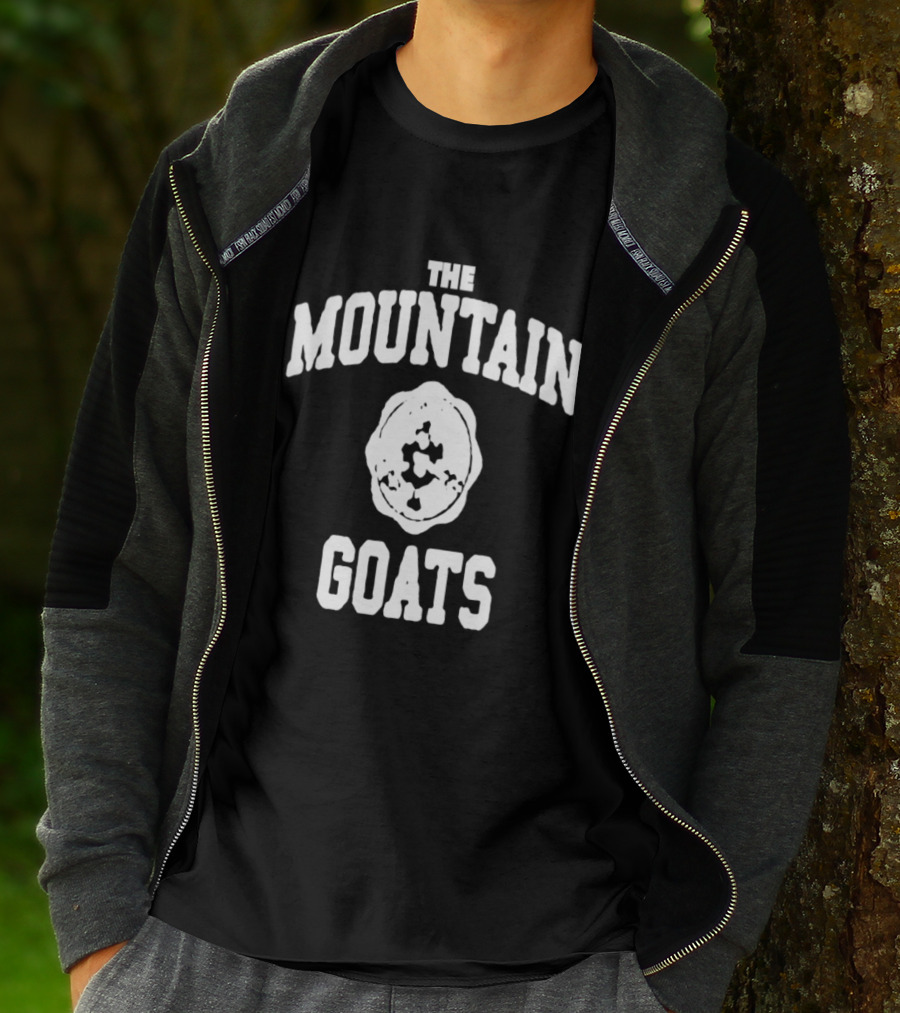 Mountain Goats Vintage White Text And Rose T-Shirt