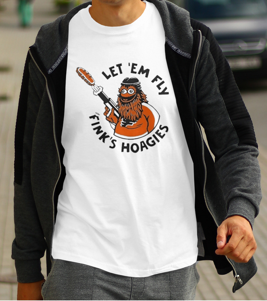 Gritty Flyers Let 'Em Fly Fink's Hoagies Philadelphia Hockey T-Shirt
