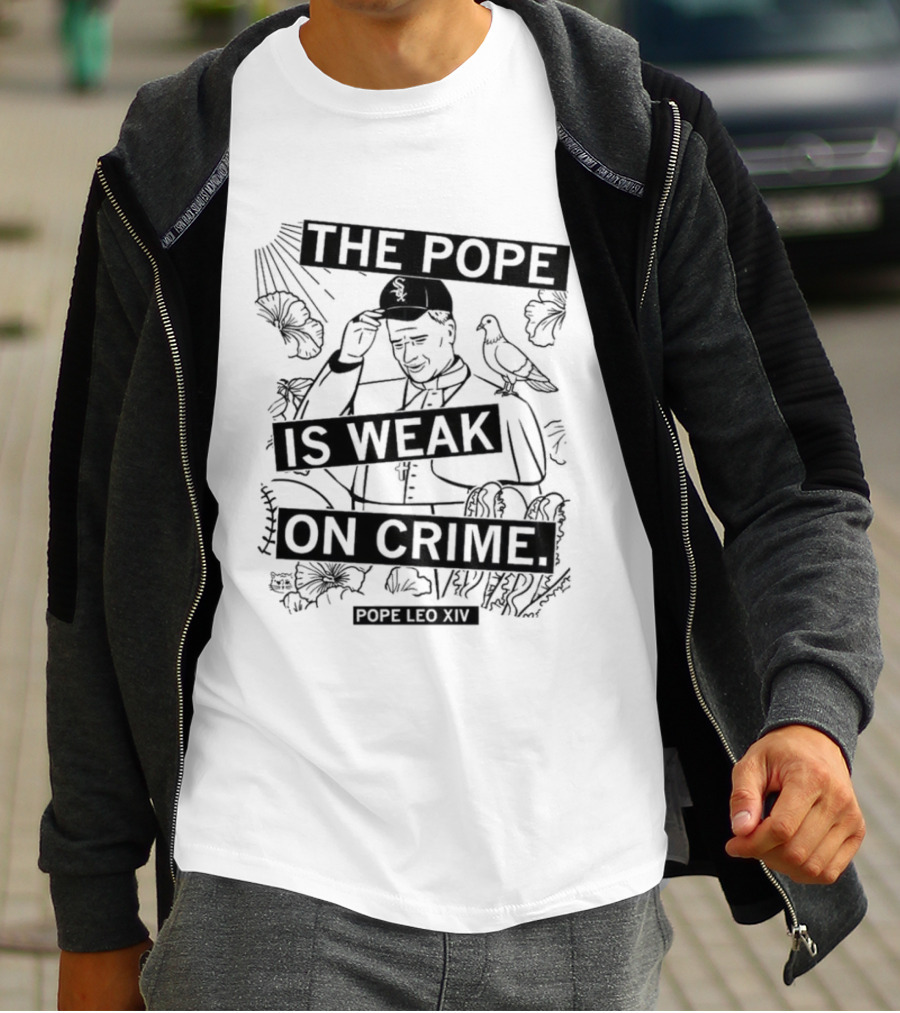 The Pope Is Weak On Crime Religious Commentary With Doves And Rays T-Shirt