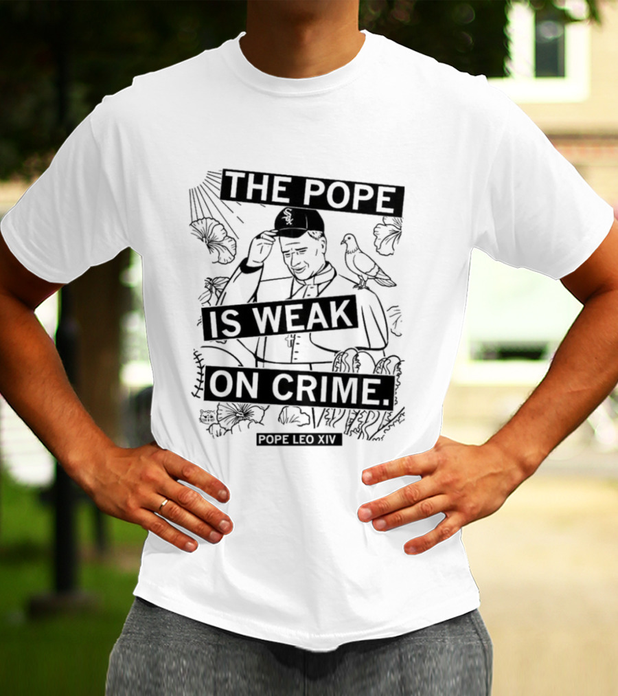 The Pope Is Weak On Crime Religious Commentary With Doves And Rays T-Shirt