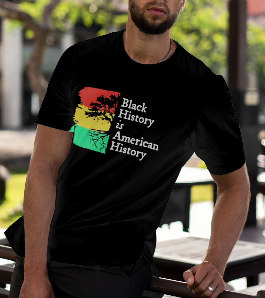 Black History Is American History Ghana Flag T-Shirt