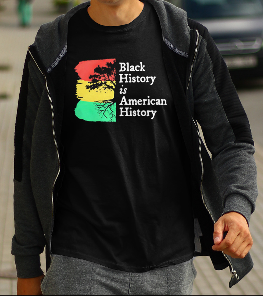 Black History Is American History Ghana Flag T-Shirt