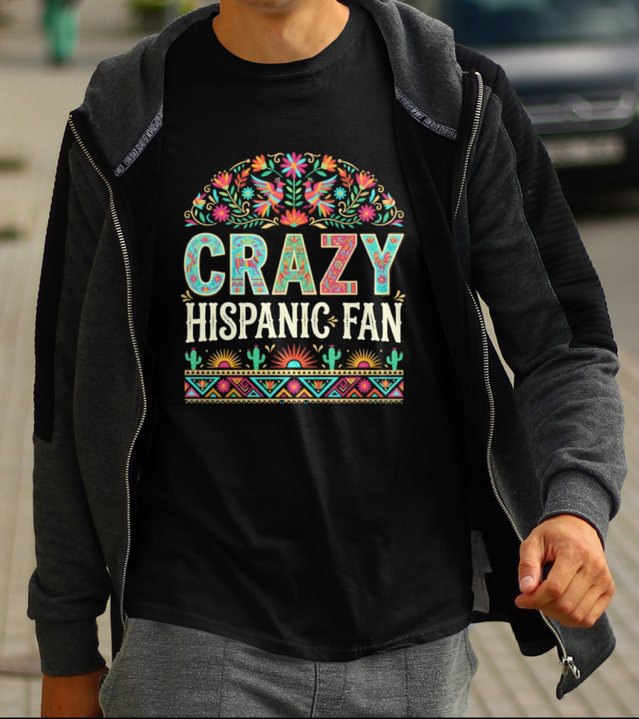 Crazy Hispanic Fan Spurs San Antonio Basketball Game Day 2026 Vibrant Celebration T-Shirt