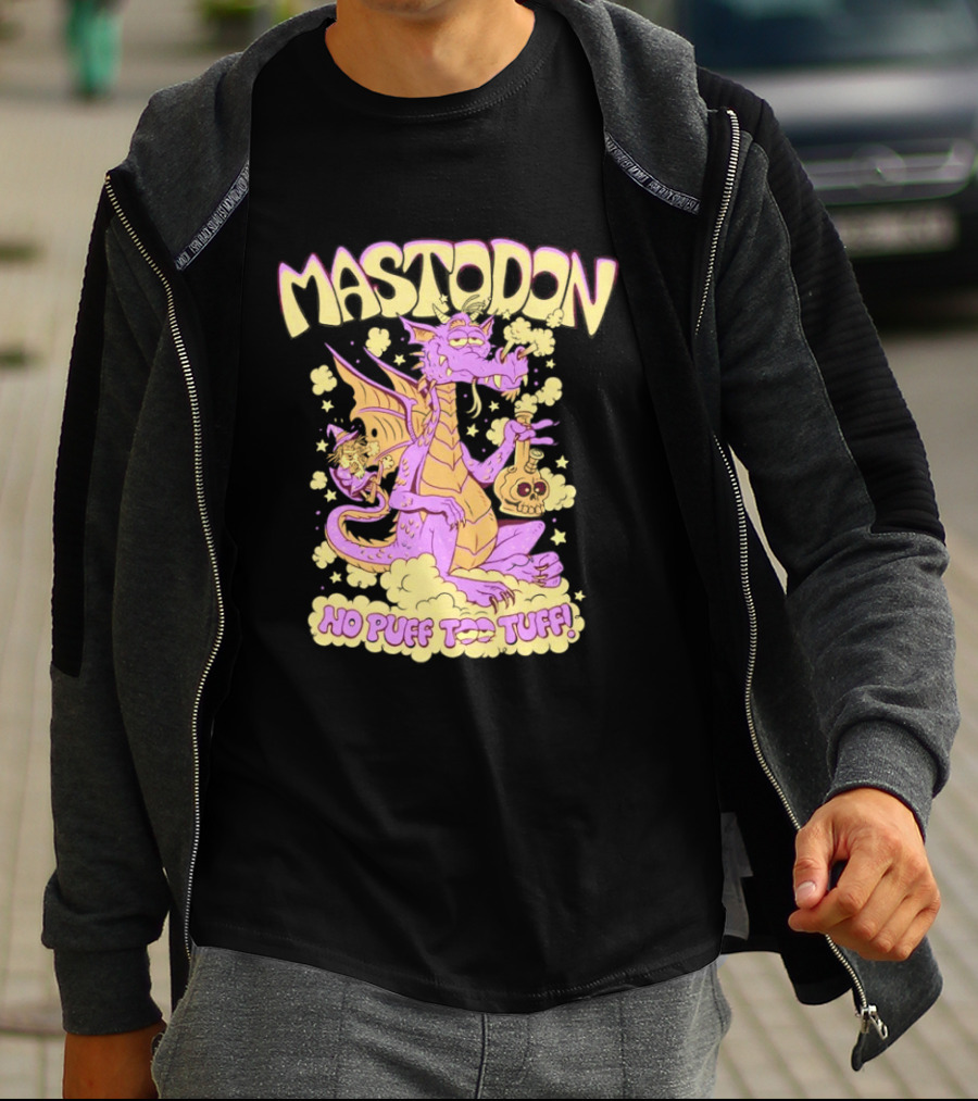 Mastodon No Puff Too Tuff Wizard Dragon 420 T-Shirt