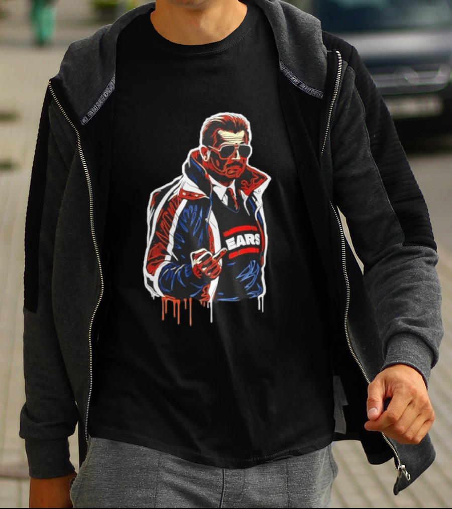 Mike Ditka Chicago Bears Coach Middle Finger Ears T-Shirt