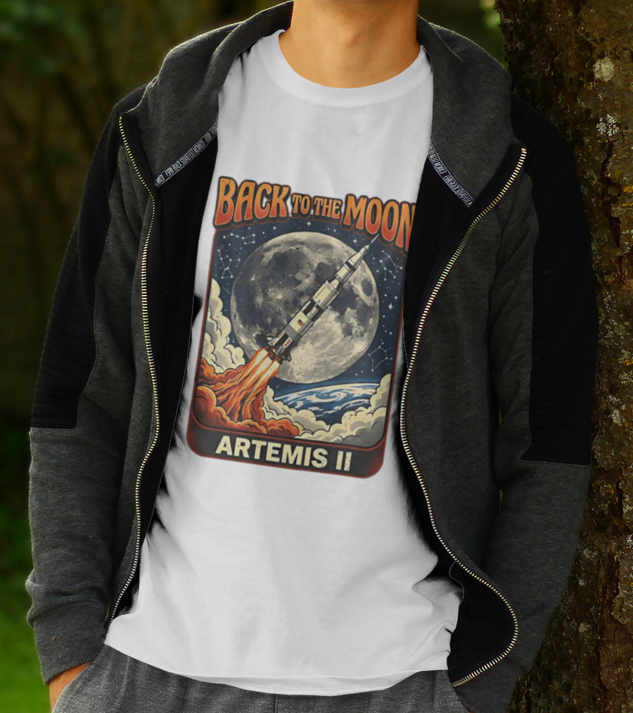 Back To The Moon Artemis II Rocket Launch Space Adventure T-Shirt