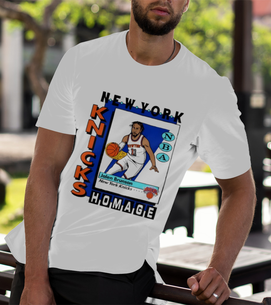 Jalen Brunson New York Knicks NBA Homage Topps Trading Card T-Shirt