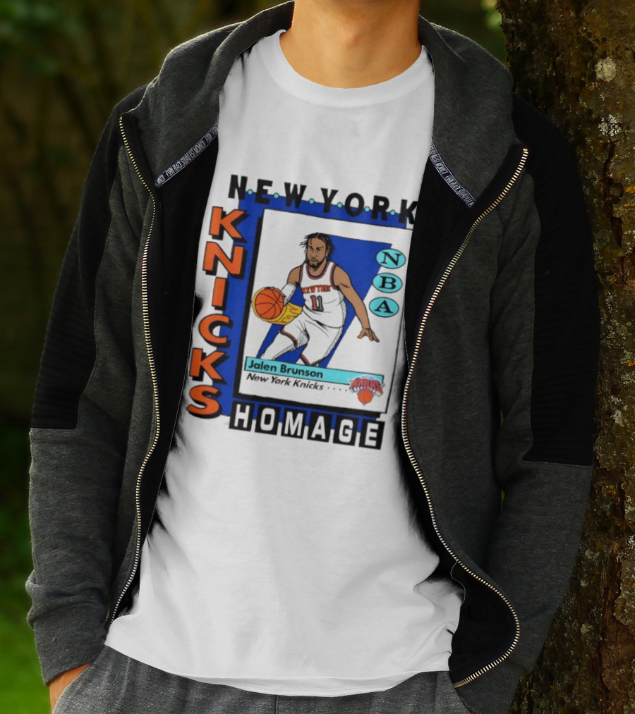 Jalen Brunson New York Knicks NBA Homage Topps Trading Card T-Shirt