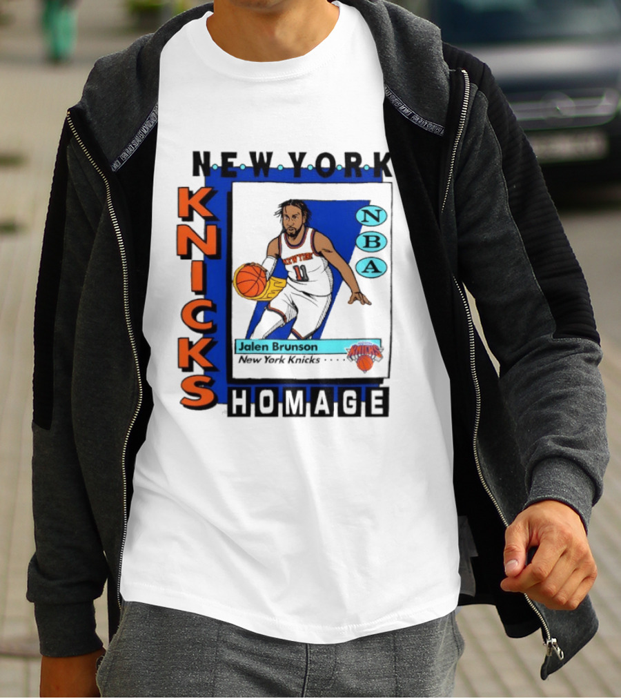 Jalen Brunson New York Knicks NBA Homage Topps Trading Card T-Shirt