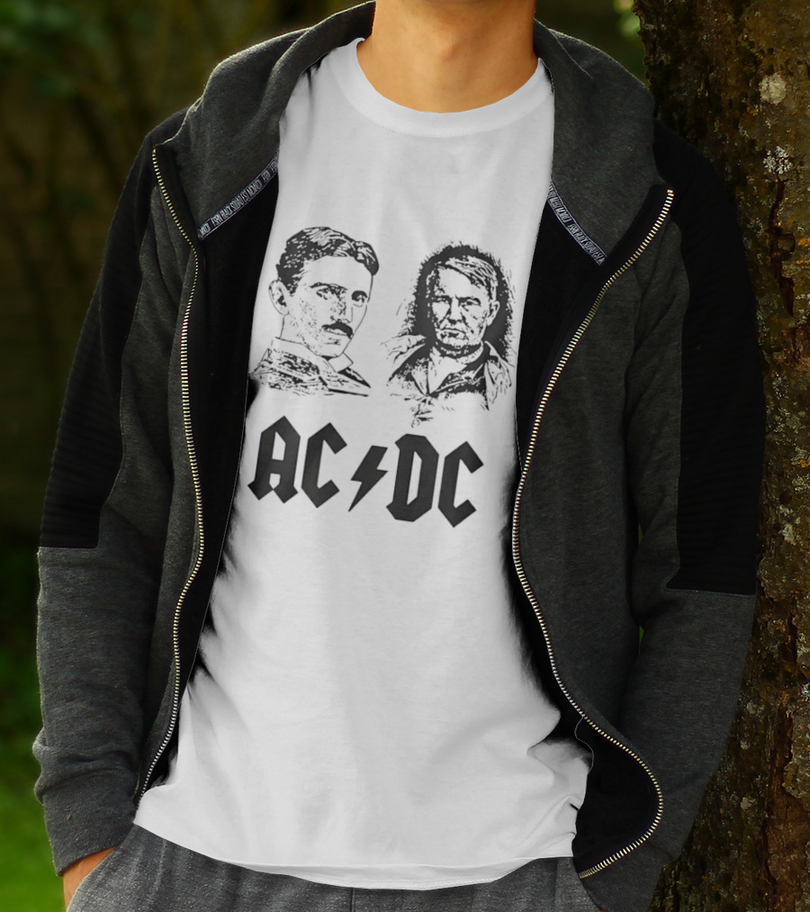 Nikola Tesla Thomas Edison AC DC T-Shirt
