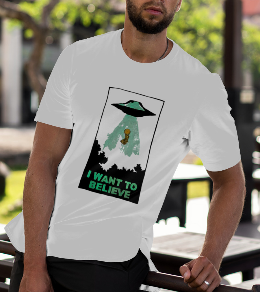 The X Files UFO I Want To Believe NBA Championship Trophy T-Shirt