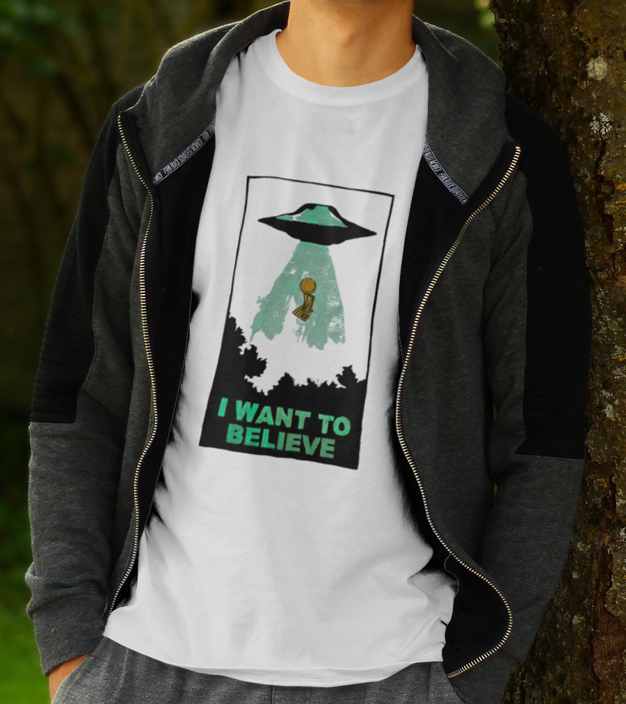 The X Files UFO I Want To Believe NBA Championship Trophy T-Shirt