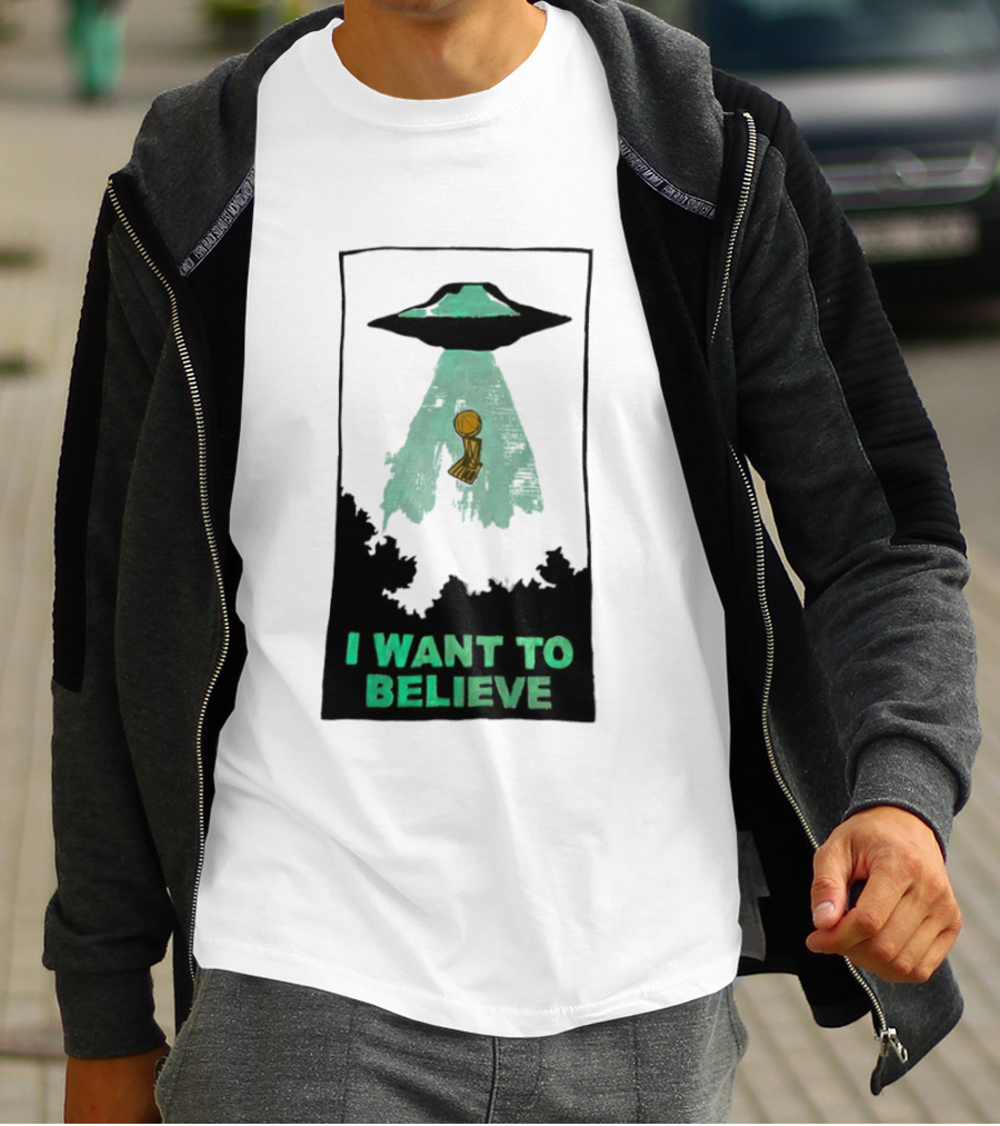 The X Files UFO I Want To Believe NBA Championship Trophy T-Shirt