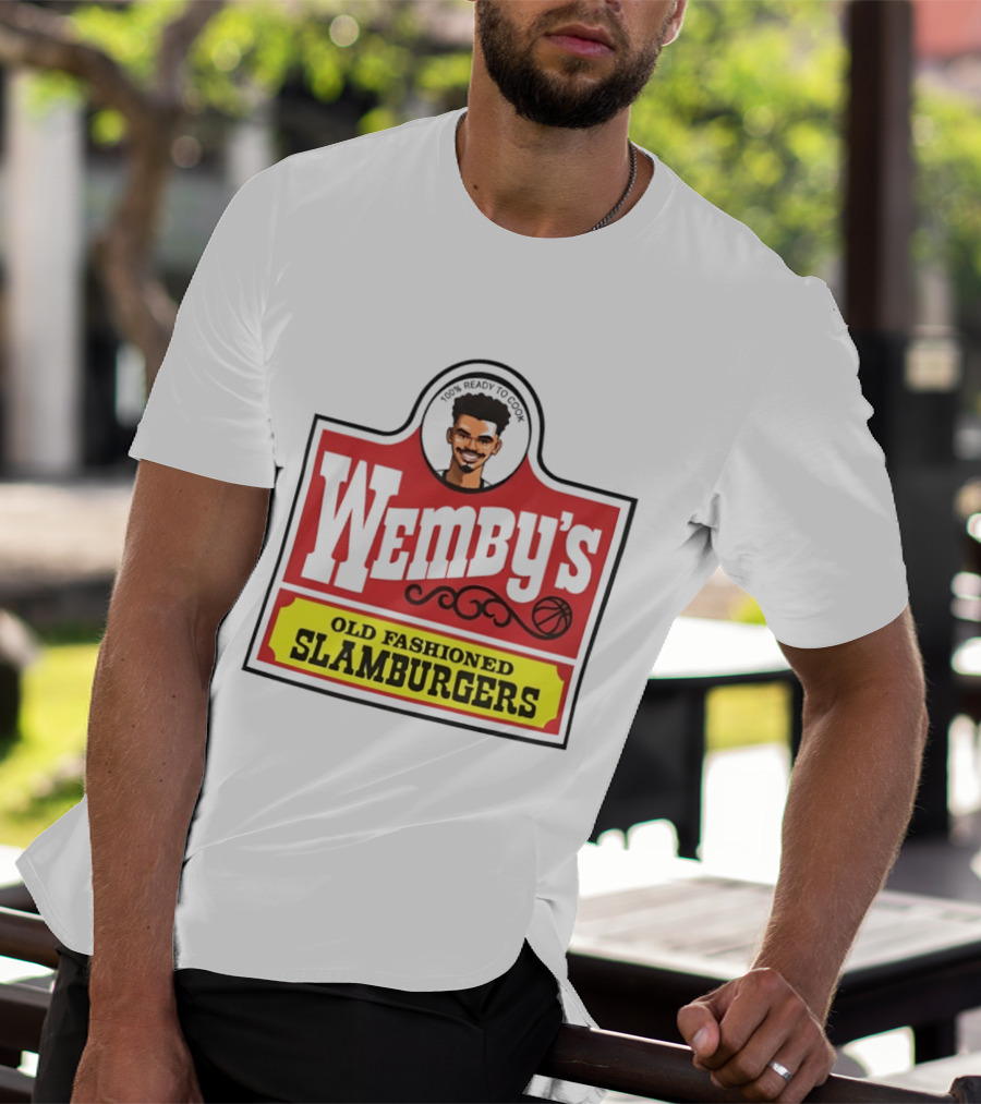 Wemby's Old Fashioned Slamburgers Spurs Basketball Cook T-Shirt