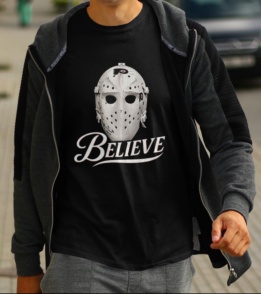 Believe Jason Voorhees Hockey Mask Philadelphia Flyers NHL 2026 T-Shirt