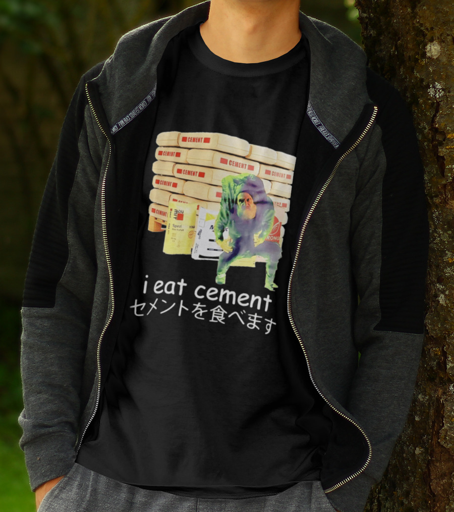 I Eat Cement Cement Bags Stack Monster T-Shirt