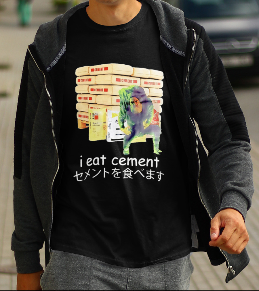 I Eat Cement Cement Bags Stack Monster T-Shirt