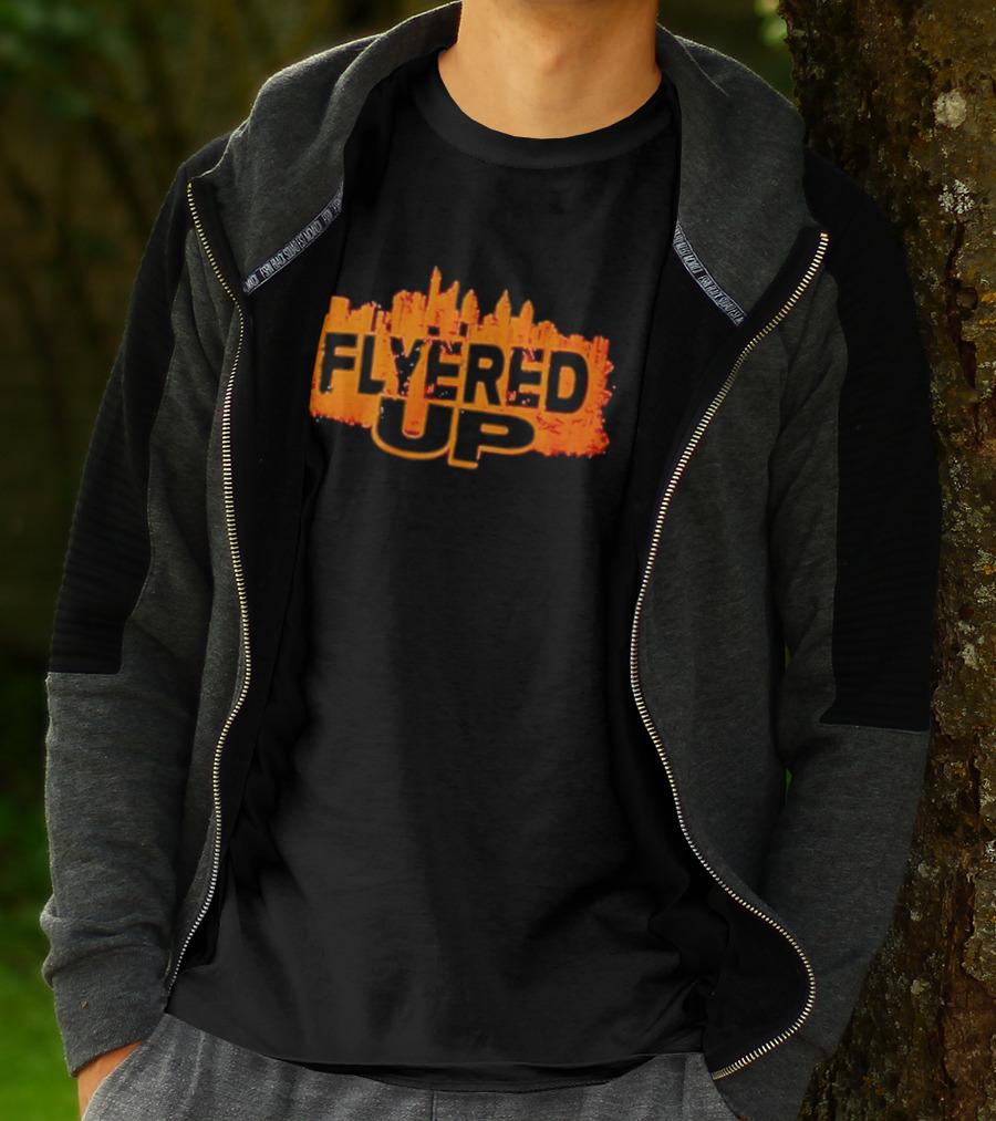 Philadelphia Flyers Flyered Up Skyline Orange Cityscape T-Shirt
