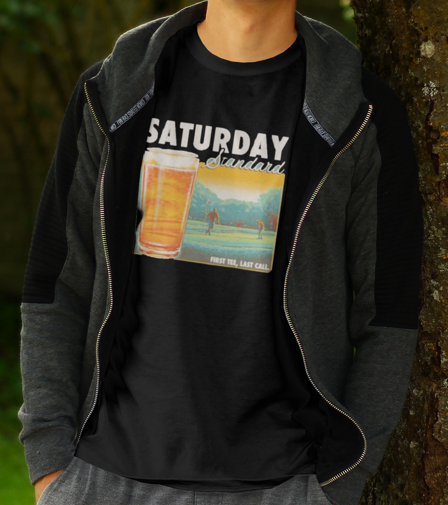 Saturday Standard First Last Call Golf And Beer Scene T-Shirt