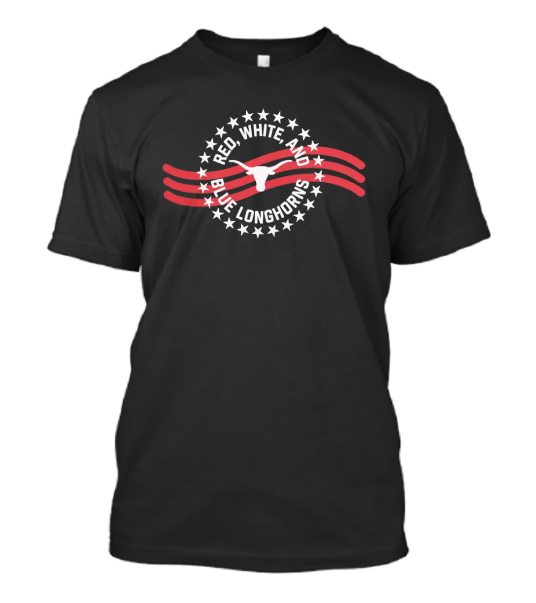 Texas Longhorns Red White And Blue Longhorns Stars And Stripes T-Shirt