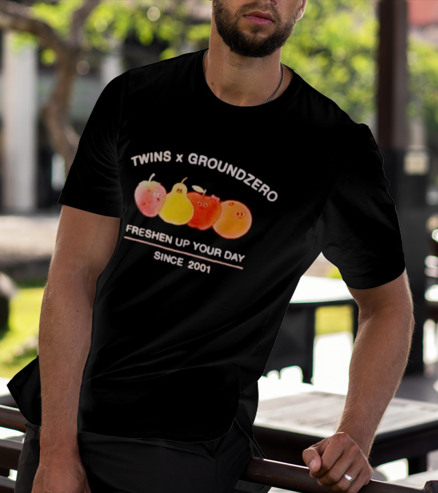 Twins X Groundzero Freshen Up Your Day Fruit Design Since 2001 T-Shirt