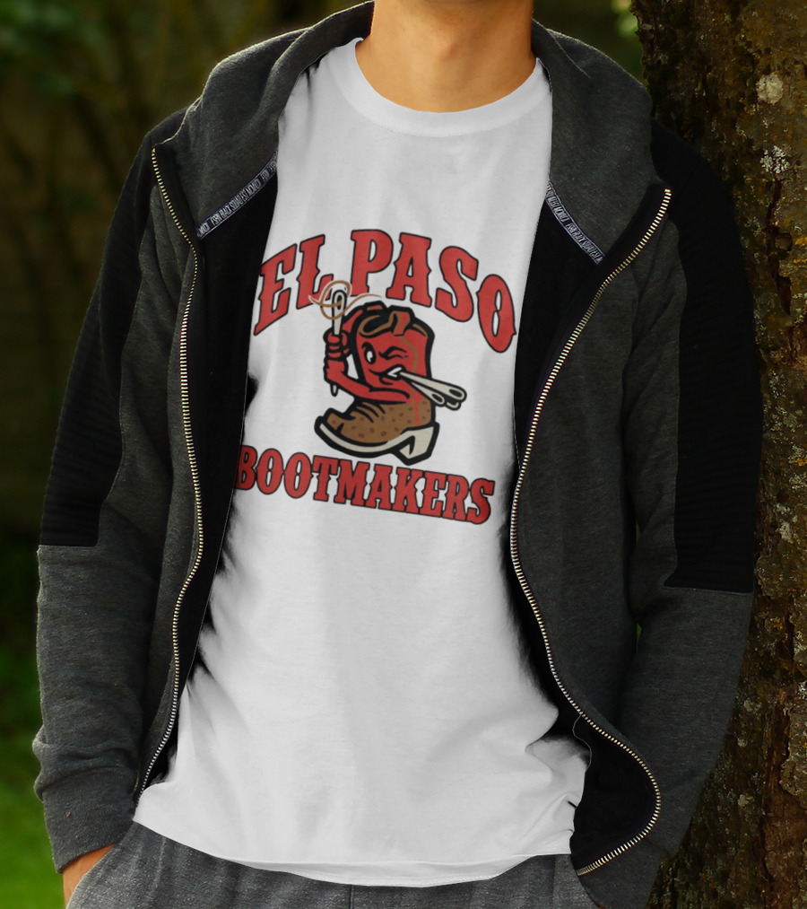 El Paso Bootmakers Winking Cowboy Boot Holding Lasso And Scissors T-Shirt