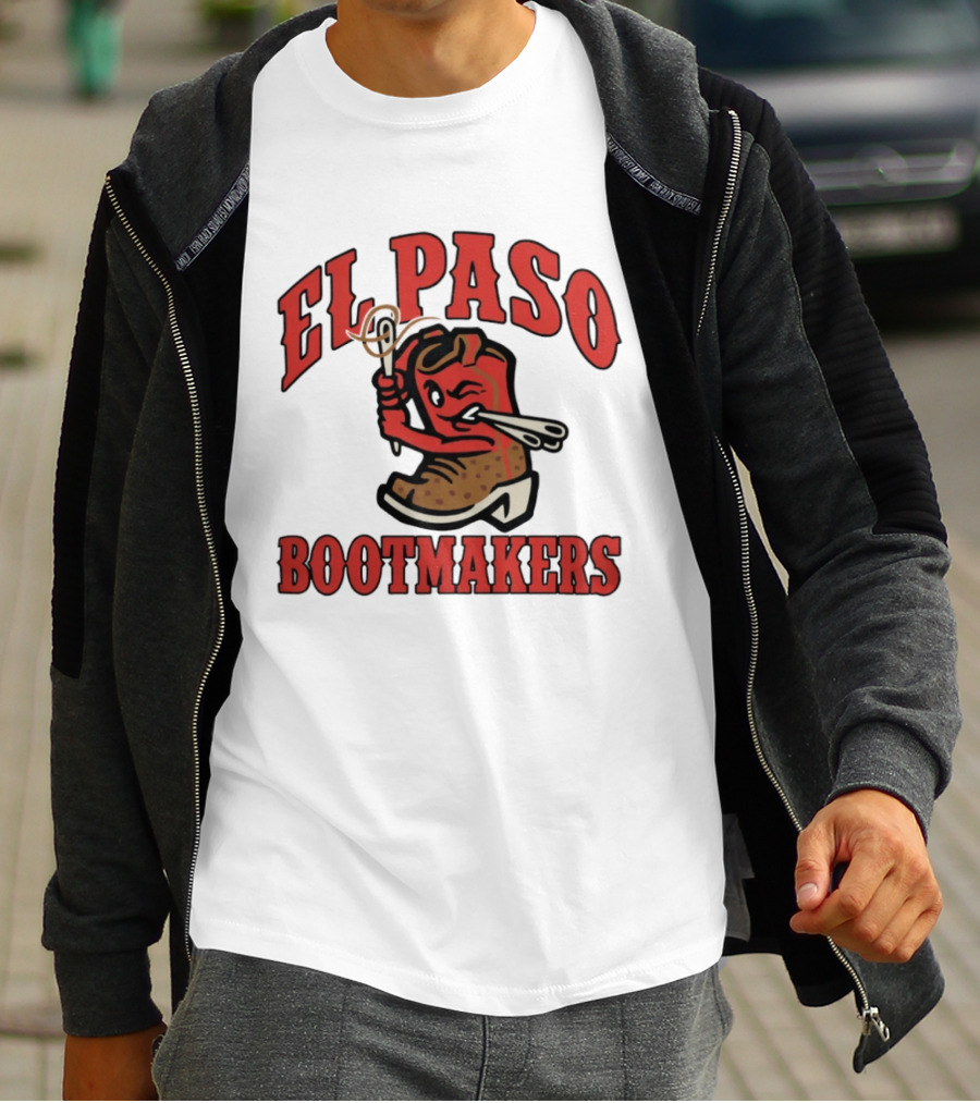 El Paso Bootmakers Winking Cowboy Boot Holding Lasso And Scissors T-Shirt