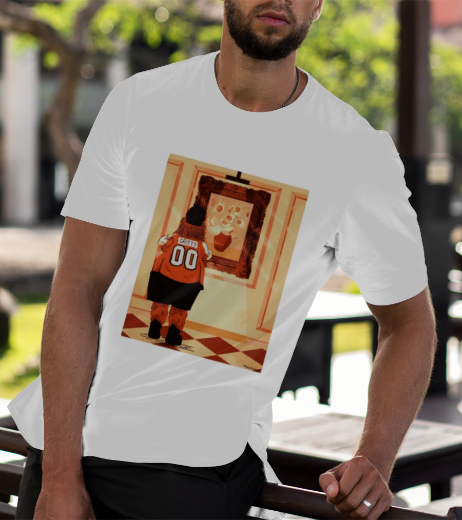 Gritty Philadelphia Flyers Meets Vincent Van Gogh Sunflowers Museum Exhibit T-Shirt