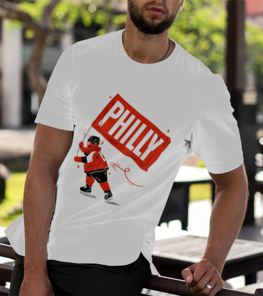 Gritty Philly Flag Philadelphia Flyers Hockey Rally Fan T-Shirt