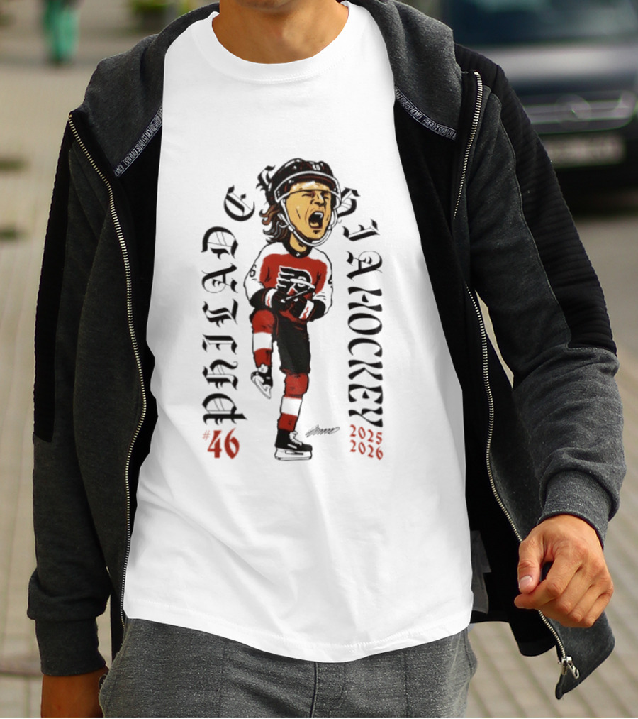 Philadelphia Hockey 46 Trevor Zegras 2025 2026 NHL T-Shirt