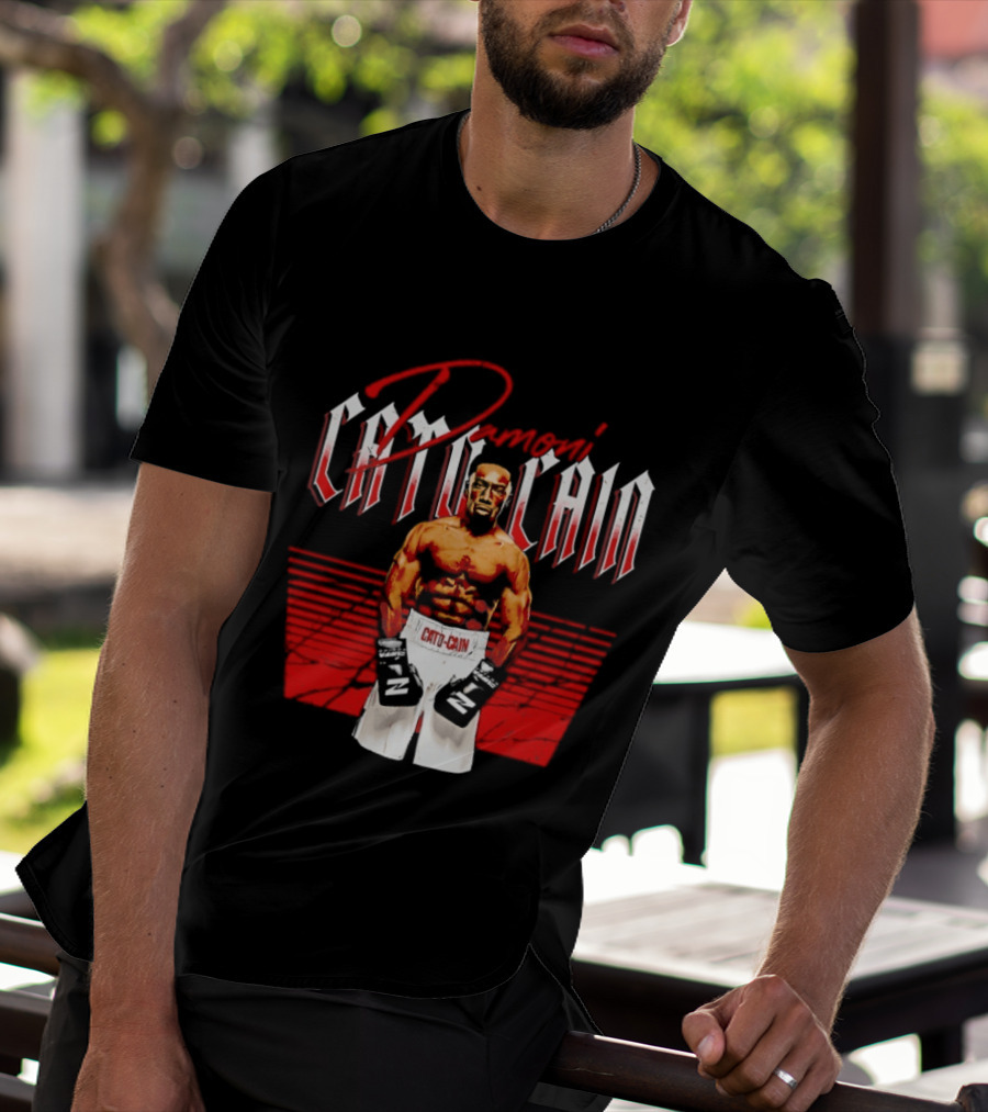 Damoni Cato Cain Boxing Fighter Zuffa Posed In Green Gloves T-Shirt