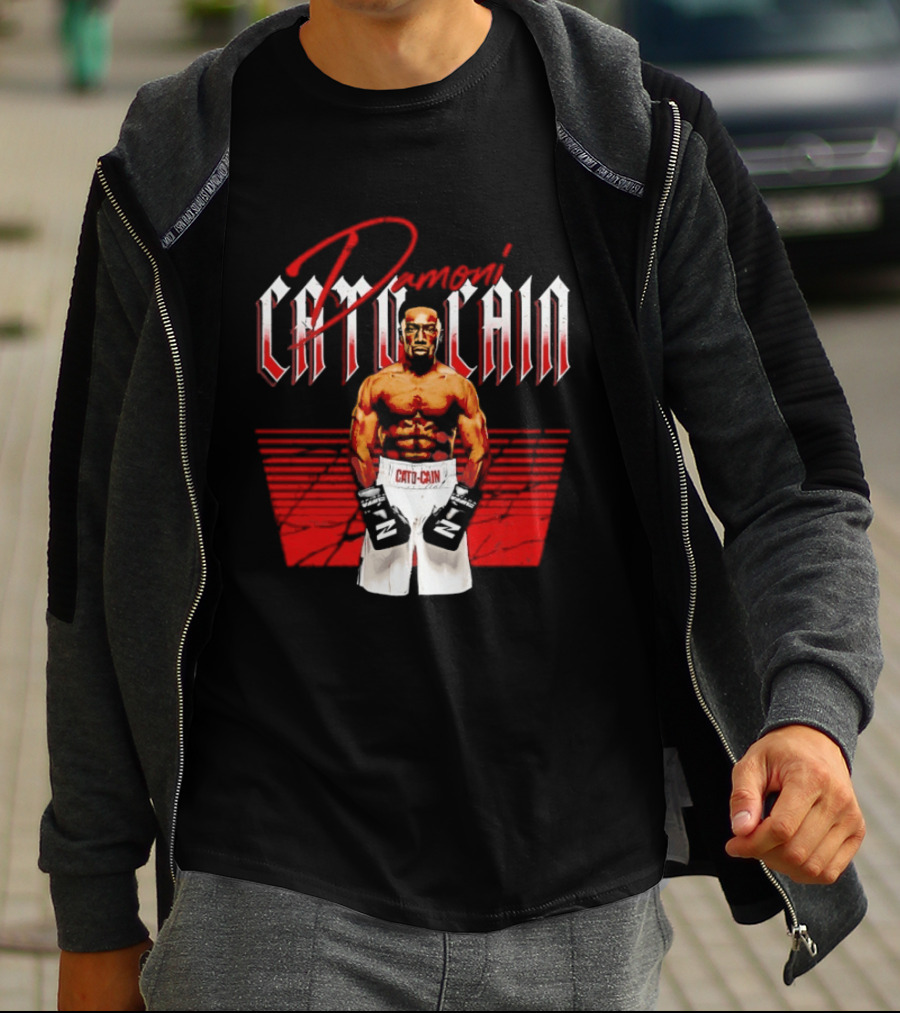 Damoni Cato Cain Boxing Fighter Zuffa Posed In Green Gloves T-Shirt