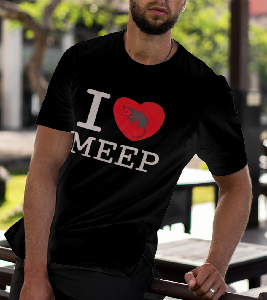 I Love Meep Red Heart Opossum T-Shirt