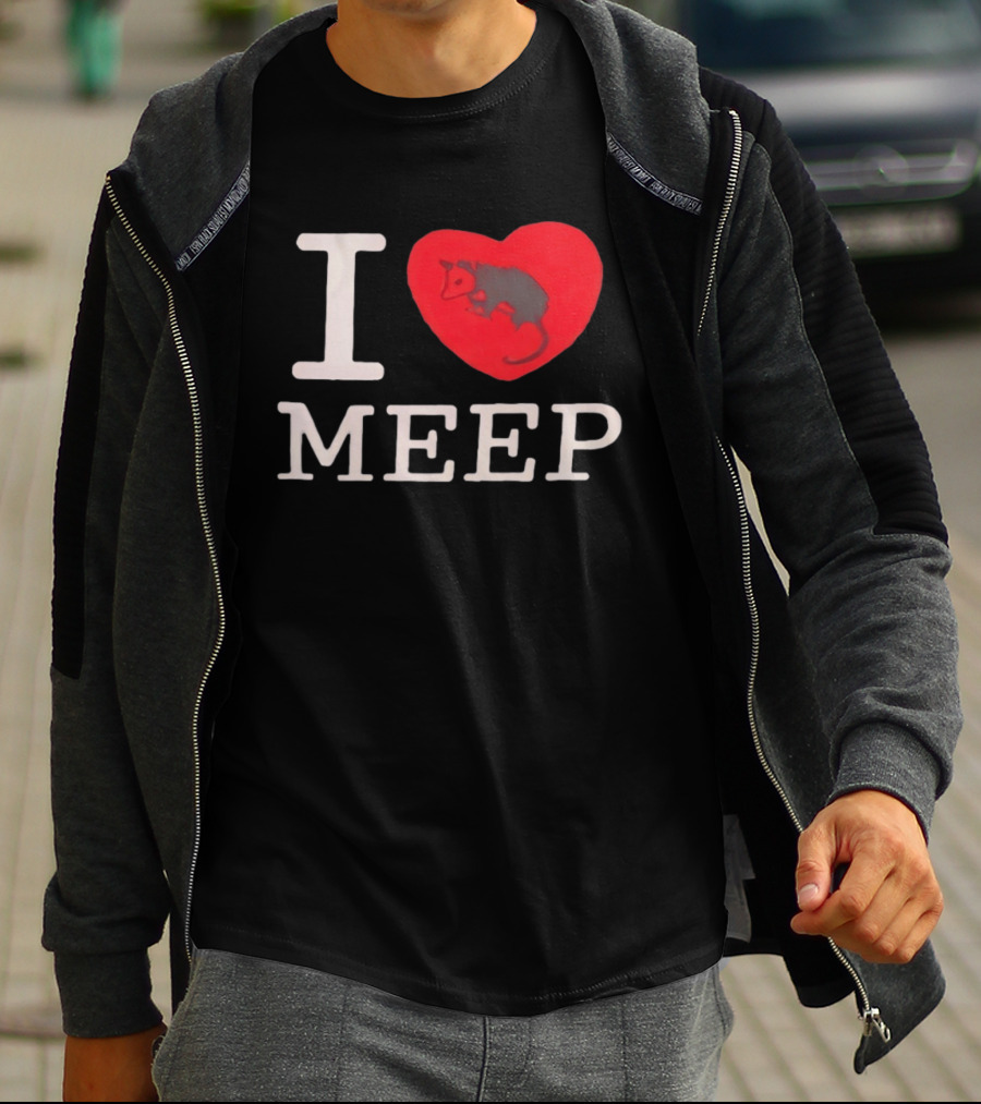 I Love Meep Red Heart Opossum T-Shirt