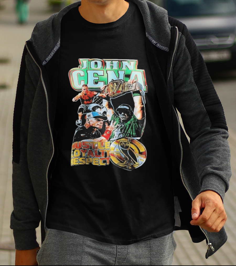 OVO WWE 2026 John Cena Hustle Loyalty Respect Championship Belt Owl T-Shirt