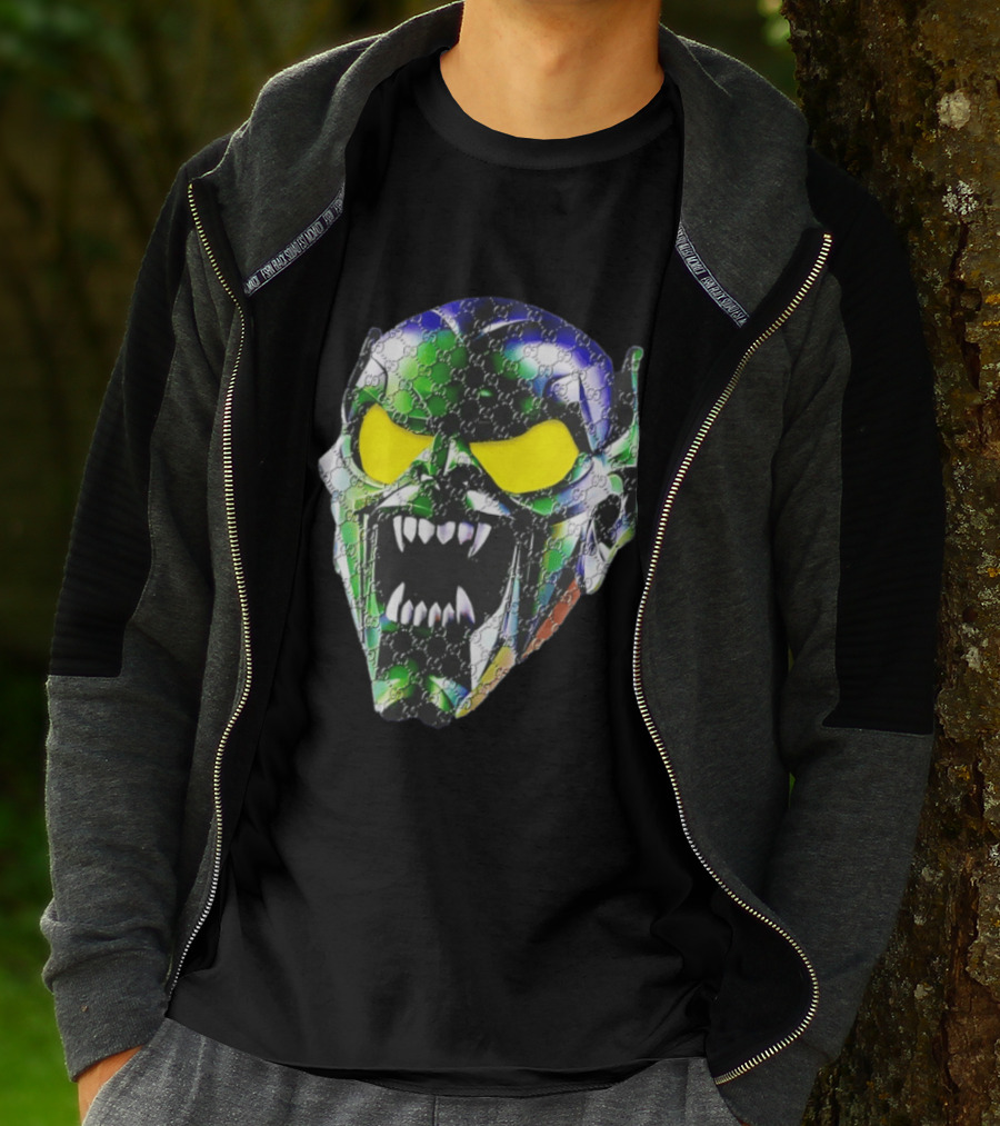 Spider Man Green Goblin Fierce Face With Distinct Texture T-Shirt