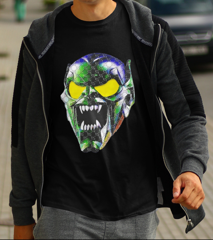 Spider Man Green Goblin Fierce Face With Distinct Texture T-Shirt