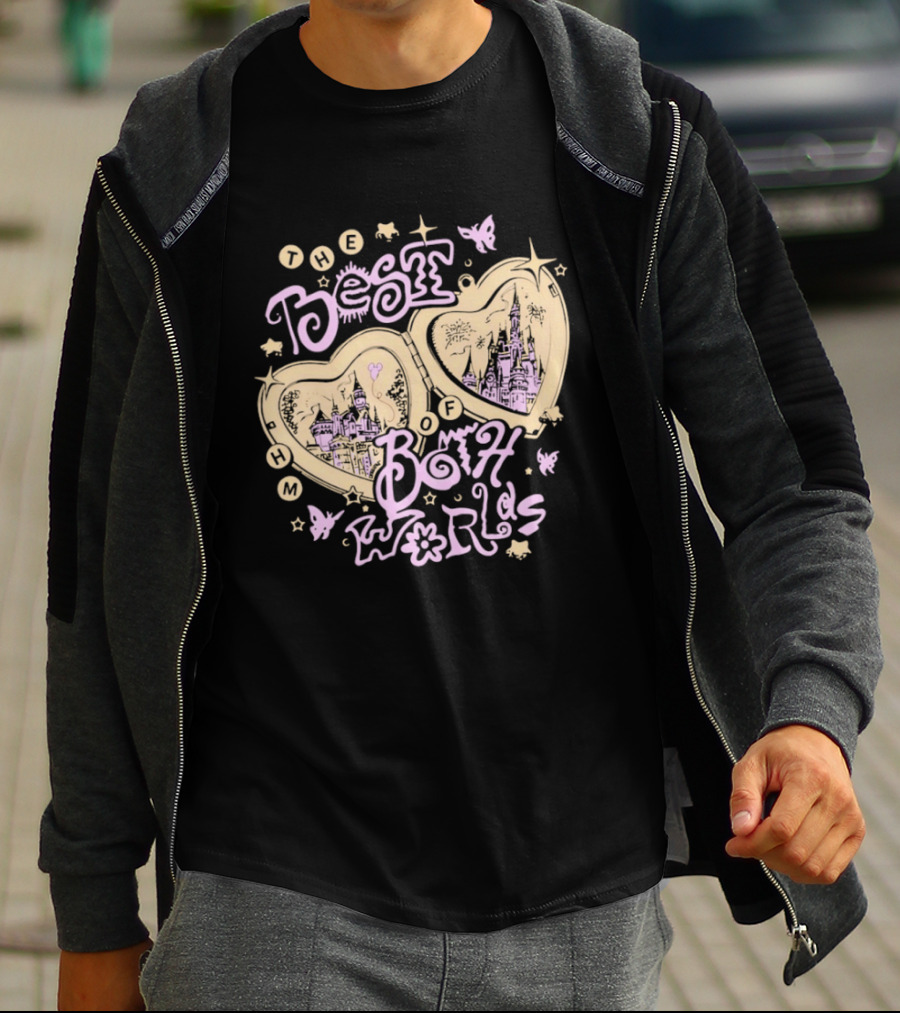 The Best Of Both Worlds Hearts Butterflies Castle Stars T-Shirt